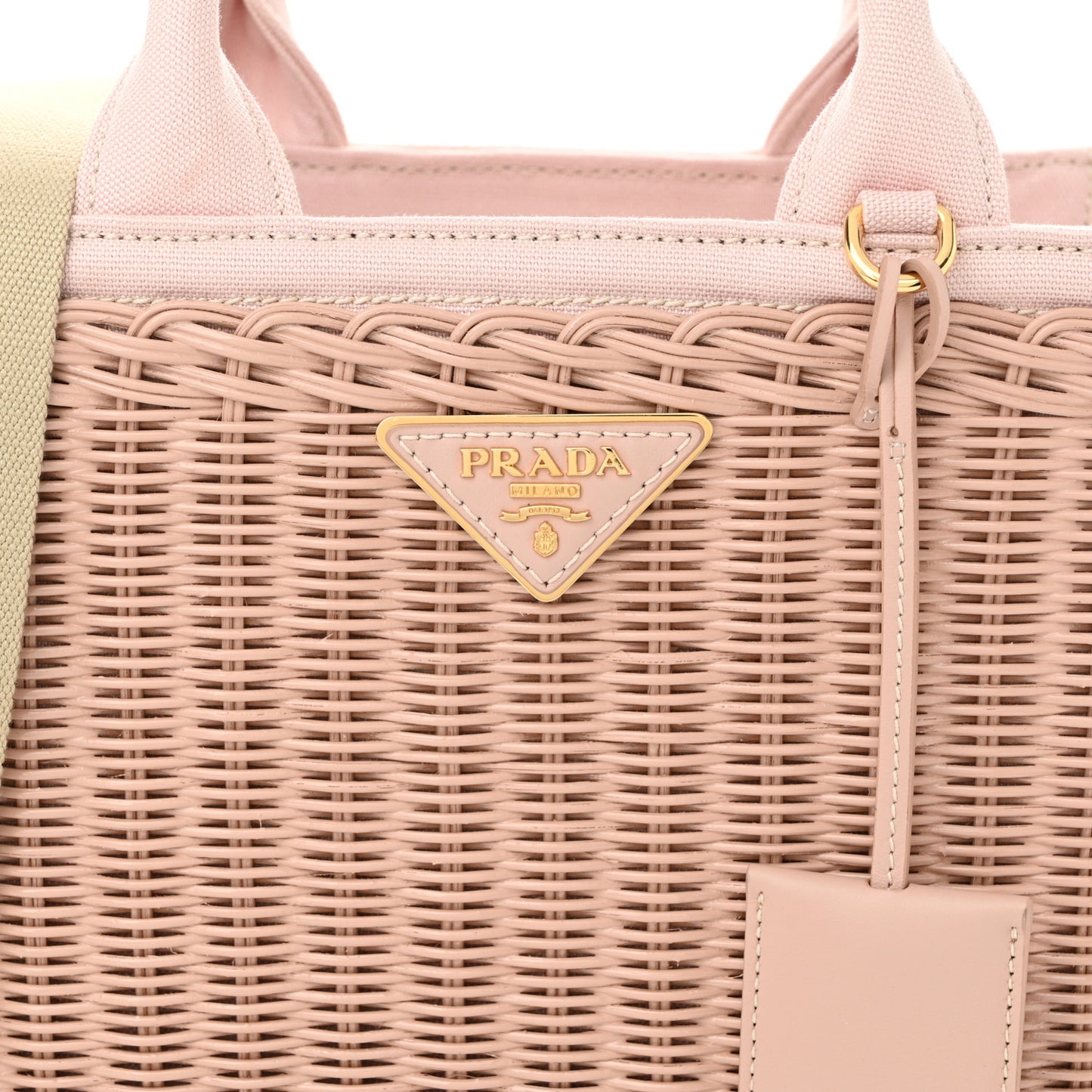 Wicker Canvas Shoulder Bag Pesca