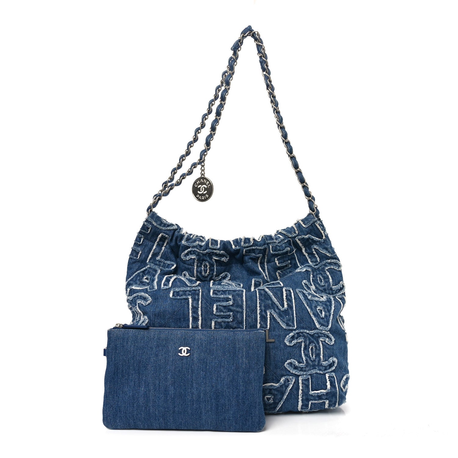 Chanel Denim Patchwork Logo Chanel 22 Blue 3 of 10