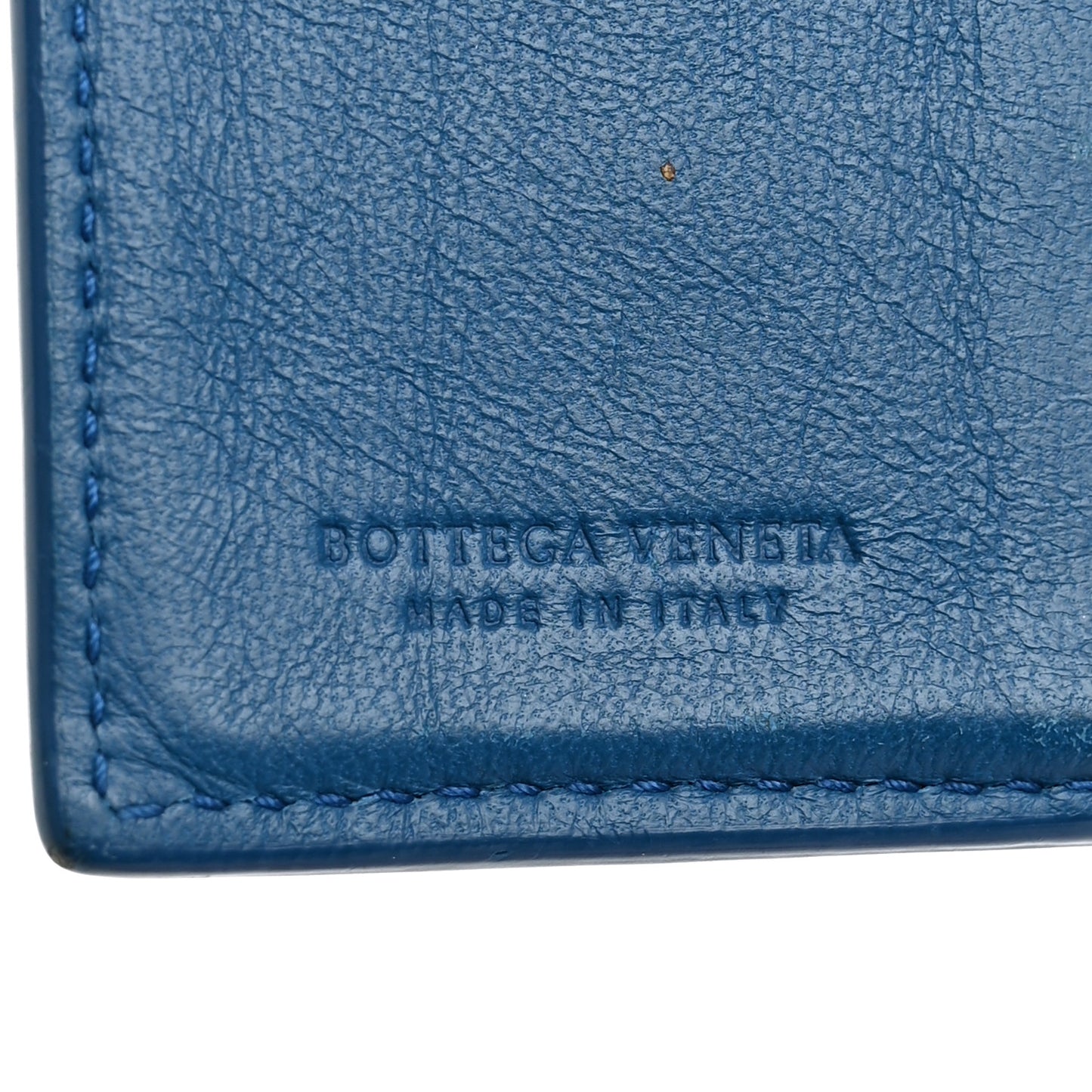 Nappa Intrecciato Mini Wallet Blue
