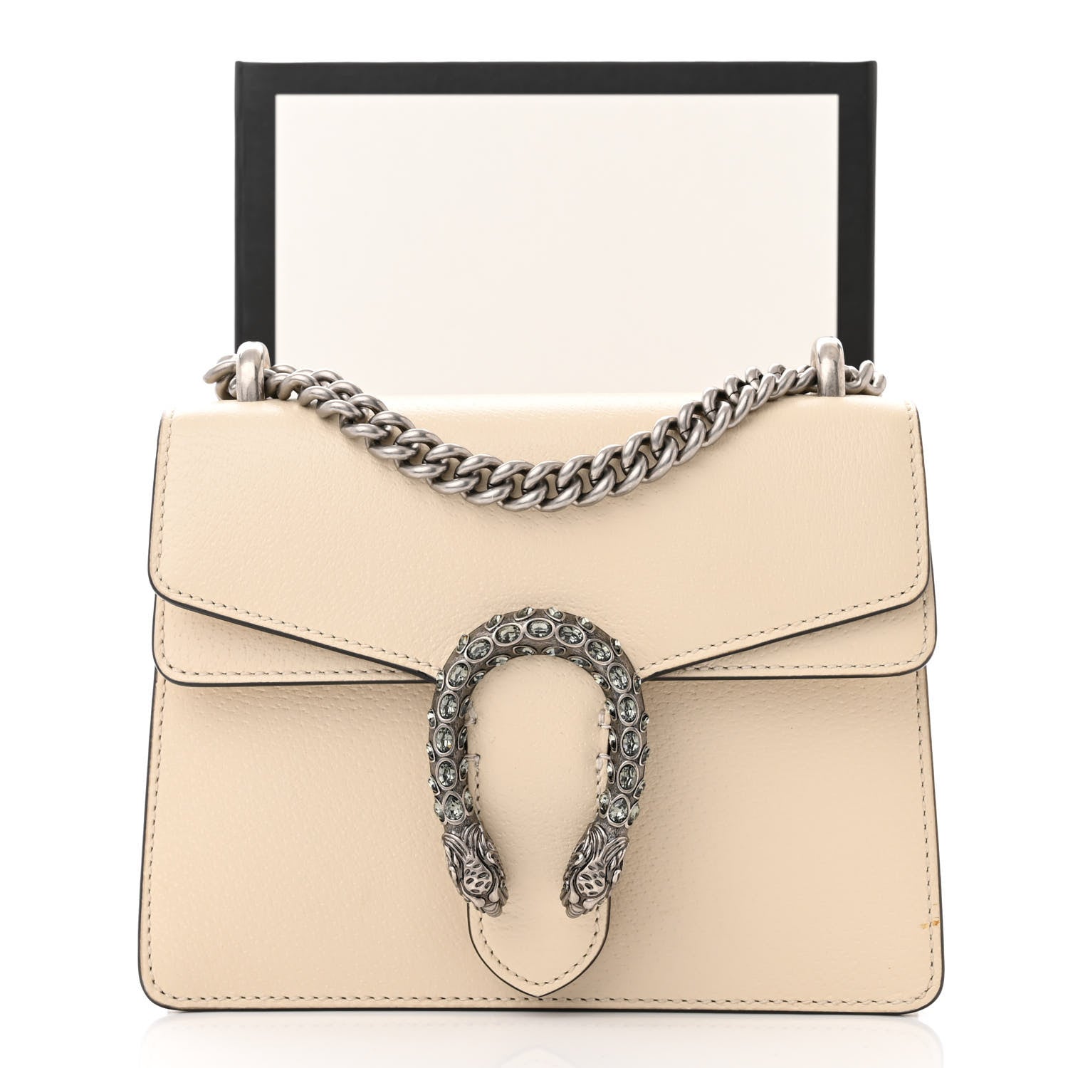 Gucci Textured Calfskin Crystal Mini Dionysus Shoulder Bag Mystic White 13 of 13