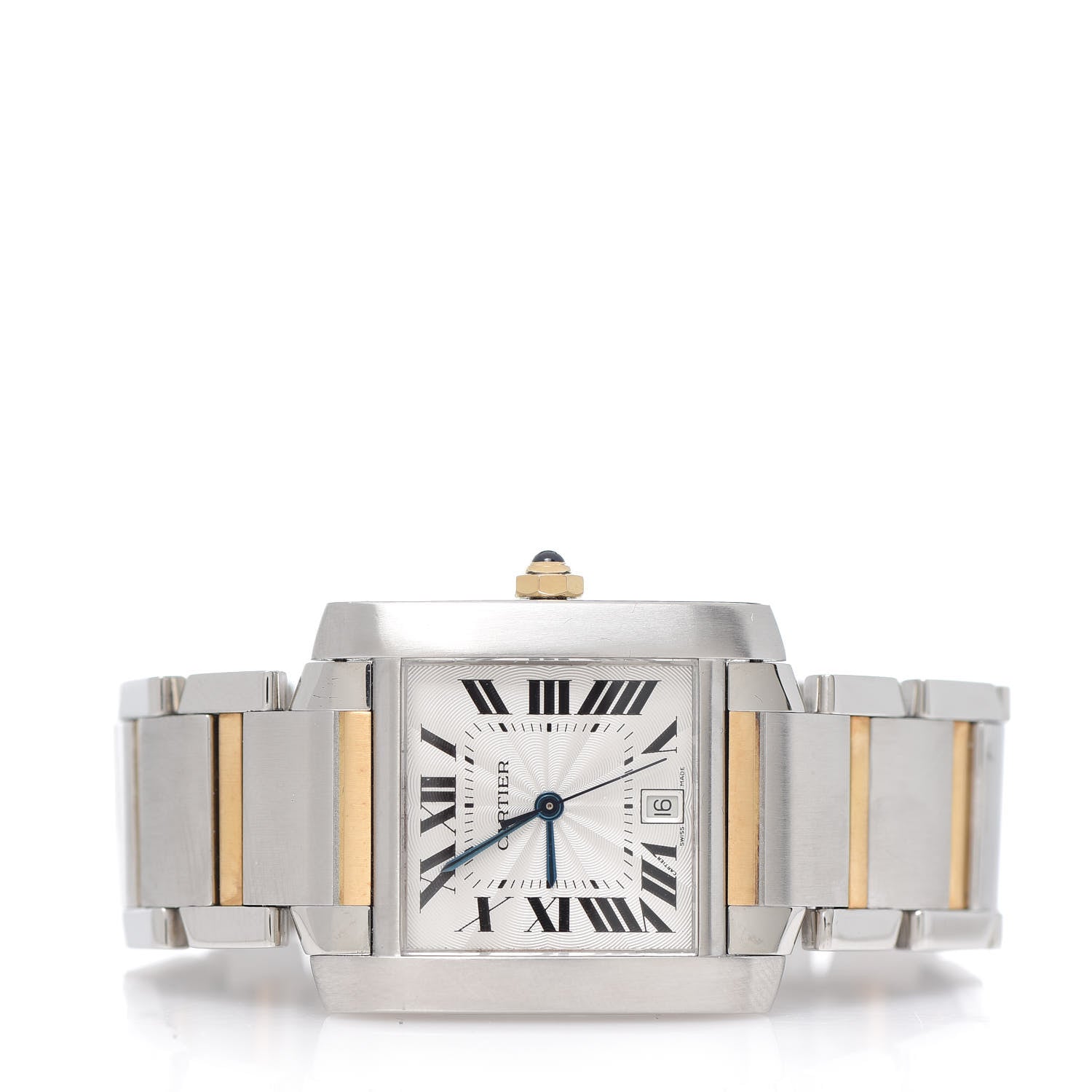 Cartier Stainless Steel 18K Yellow Gold 28mm Tank Francaise Automatic Watch 3 of 8
