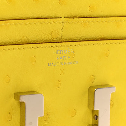 Hermes Ostrich Constance Short Wallet Jaune Citron 6 of 6