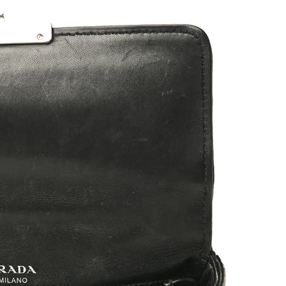 Prada Nappa Gaufre Small Sound Chain Flap Shoulder Bag Black 12 of 14
