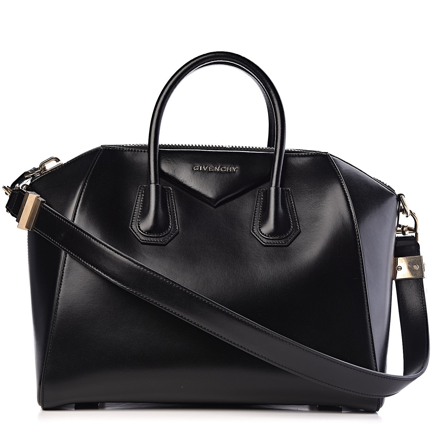Givenchy Shiny Lord Calfskin Medium Antigona Black 1 of 14