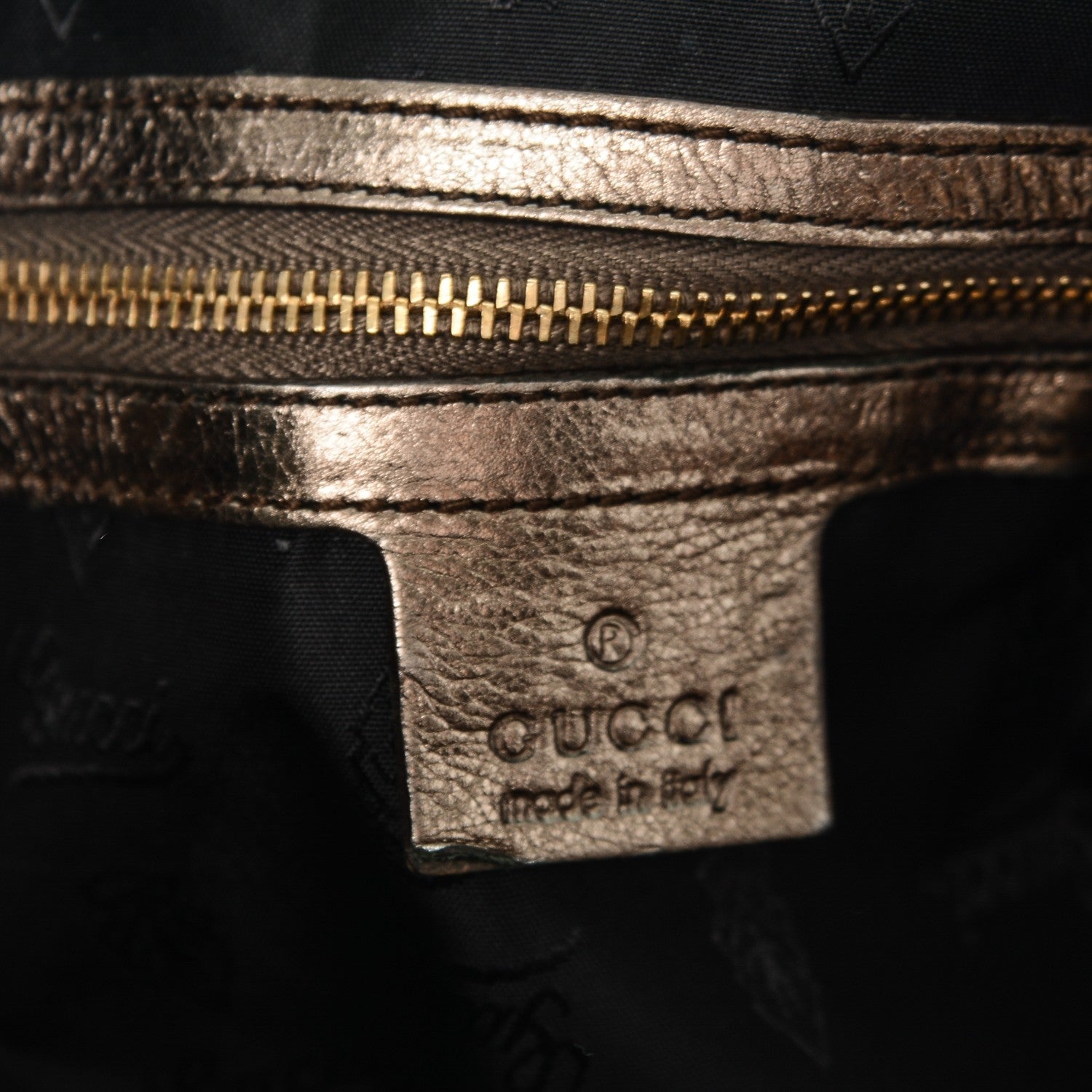 Gucci Metallic Calfskin Medium Hysteria Top Handle Bag Gold 6 of 7