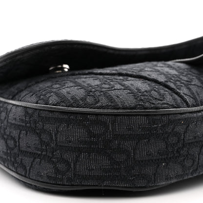 Christian Dior Oblique Mens Saddle Bag Black Blue 9 of 11