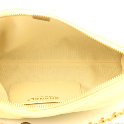 Chanel Lambskin Quilted Hobo Shoulder Bag Light Yellow 5 of 12