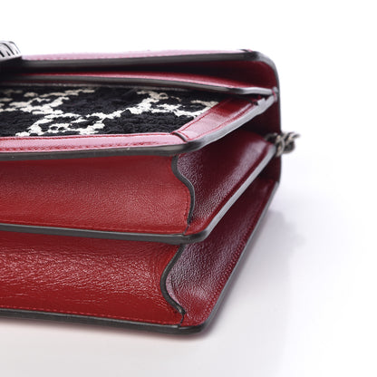 Gucci Tweed GG Monogram Small Dionysus Shoulder Bag Black White Romantic Cherry 7 of 12