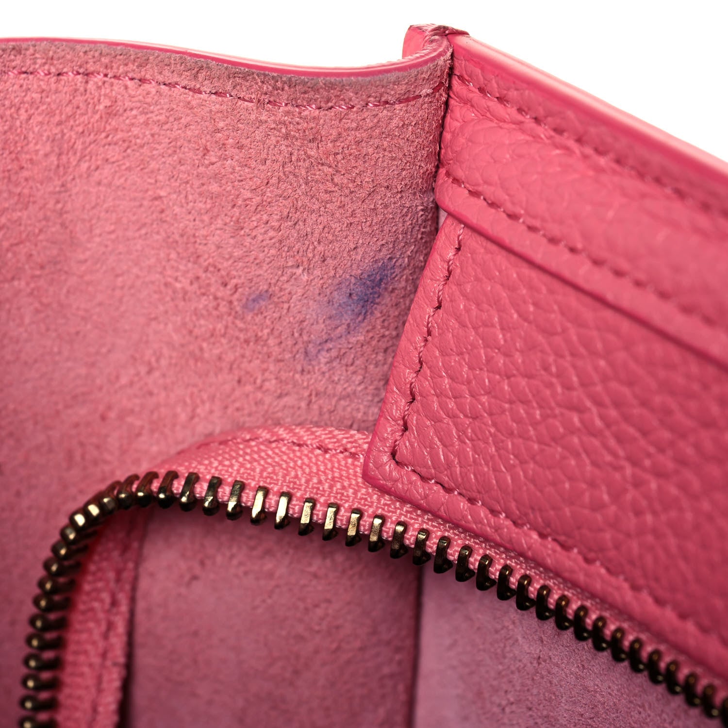 Celine Drummed Calfskin Nano Luggage Flamingo 13 of 15