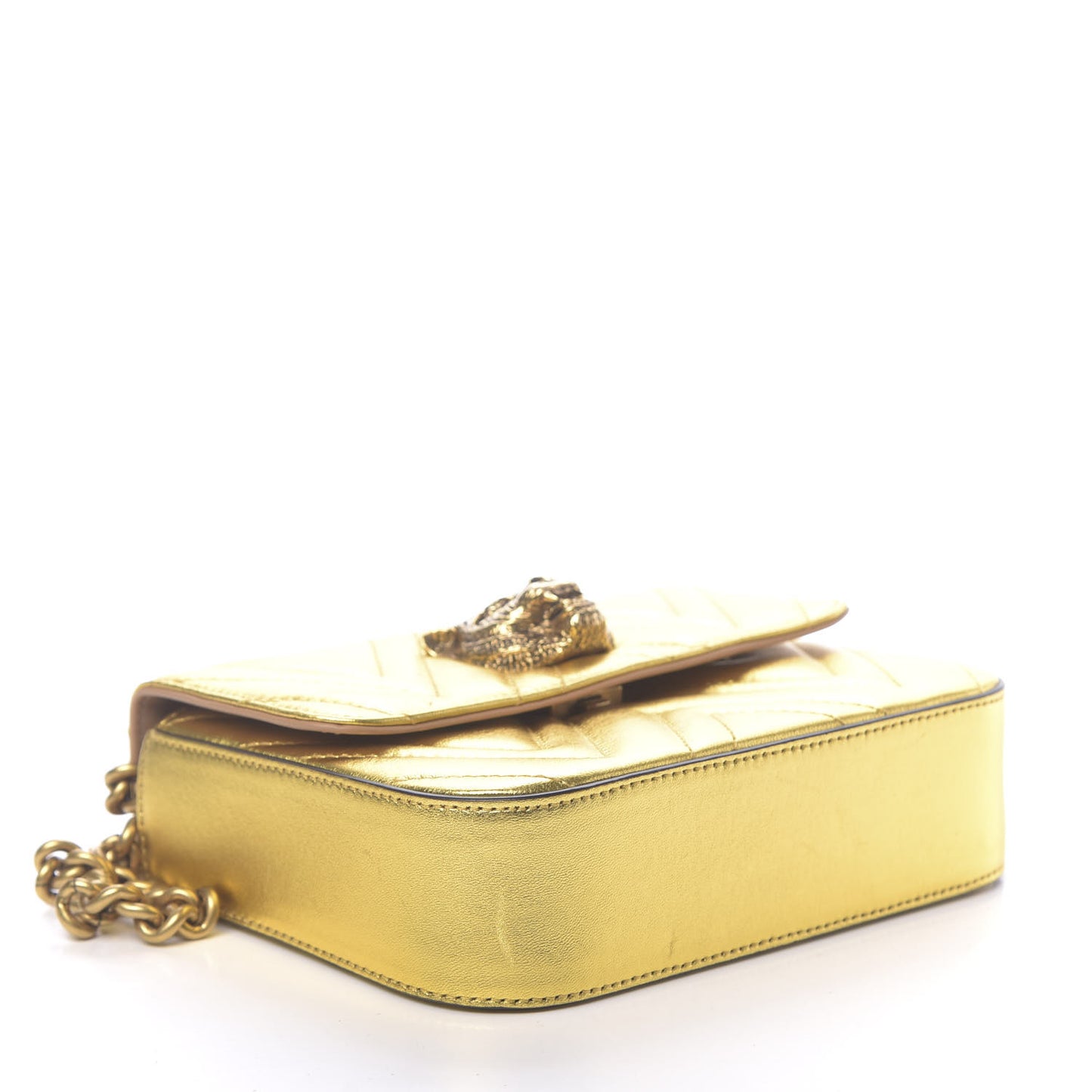 Metallic Nappa Matelasse Broadway Shoulder Bag Gold