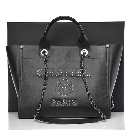 Chanel Caviar Small Studded Deauville Tote Black 10 of 10