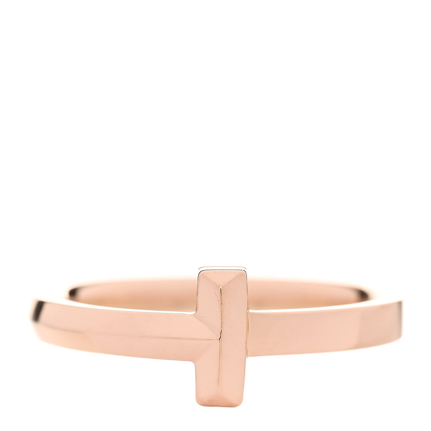 Tiffany 18K Rose Gold T T1 Ring 53 6.5 1 of 4
