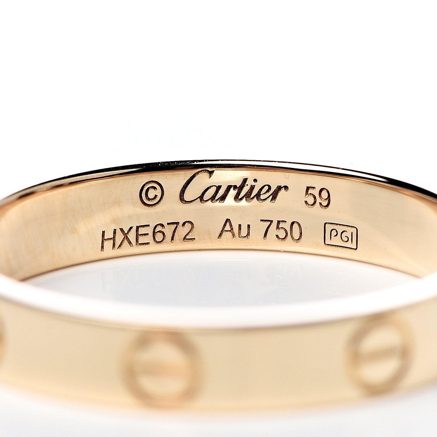 18K Yellow Gold 3.5mm LOVE Wedding Band Ring 59 8.75
