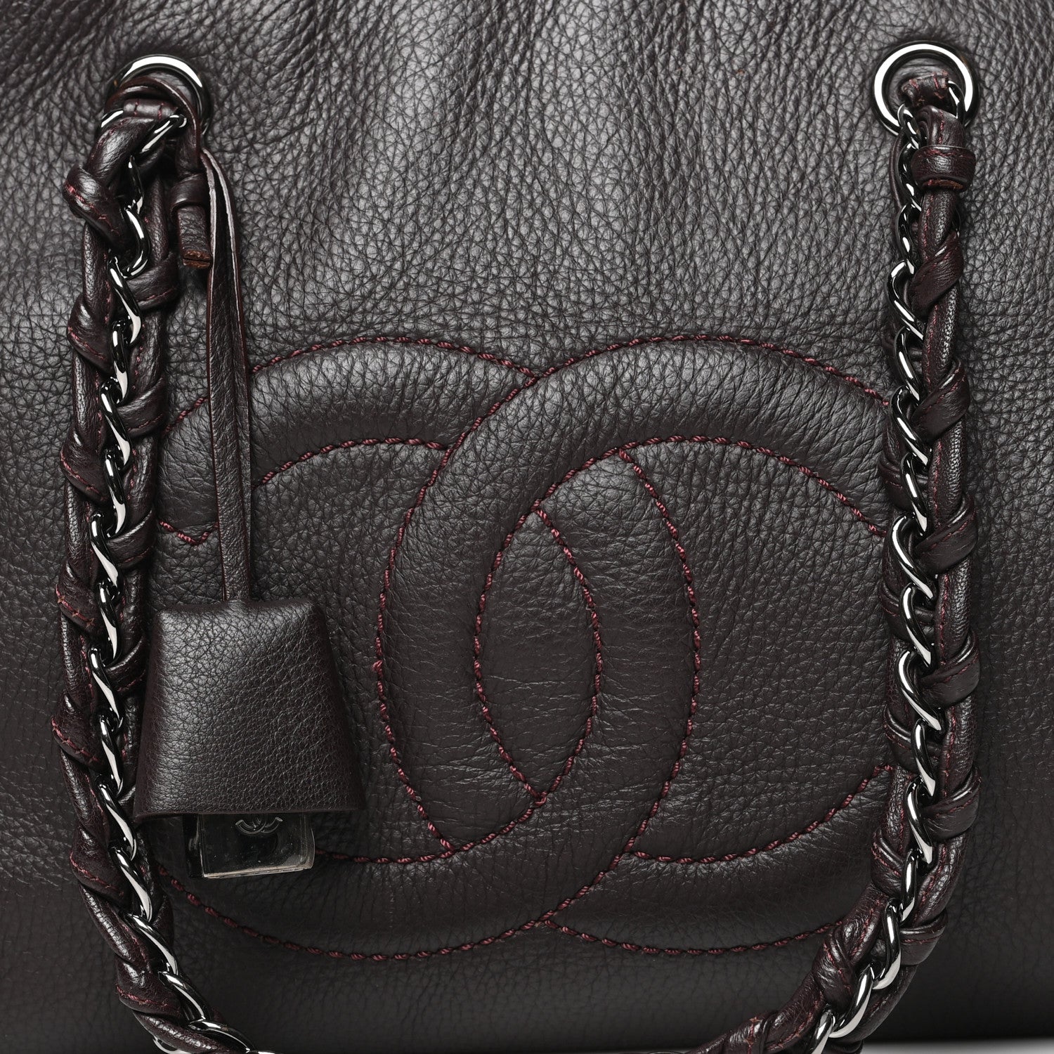 Chanel Deerskin Luxe Ligne Bowler Purple 8 of 13