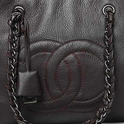 Chanel Deerskin Luxe Ligne Bowler Purple 8 of 13