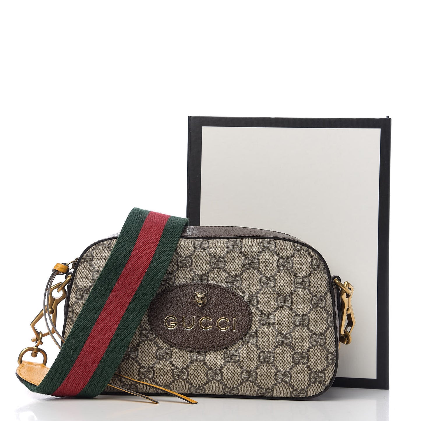 GG Supreme Monogram Web Neo Vintage Shoulder Bag Beige New Acero Crop