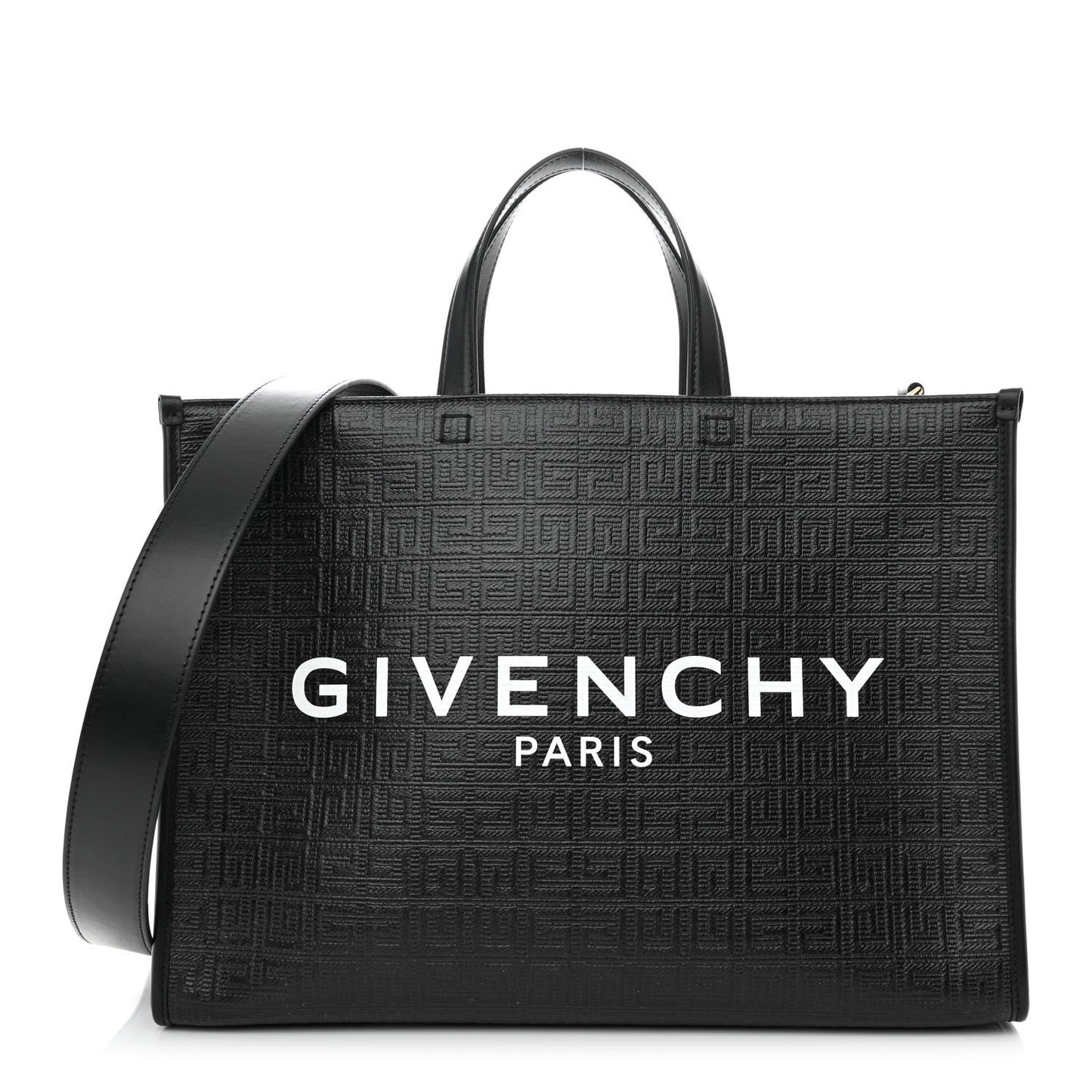 4G Coated Canvas Logo Medium G-Tote Black