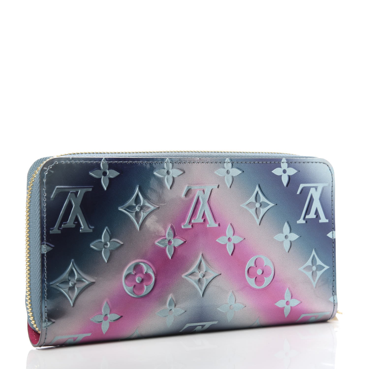 Louis Vuitton Metallic Vernis Degrade Zippy Wallet Blue Pink 3 of 8