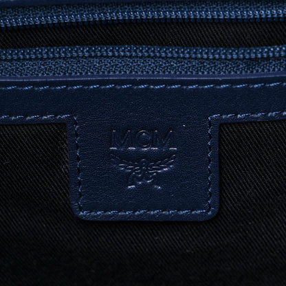MCM Nylon Monogram Small Tivitat Two-Pocket Backpack Blue 6 of 9