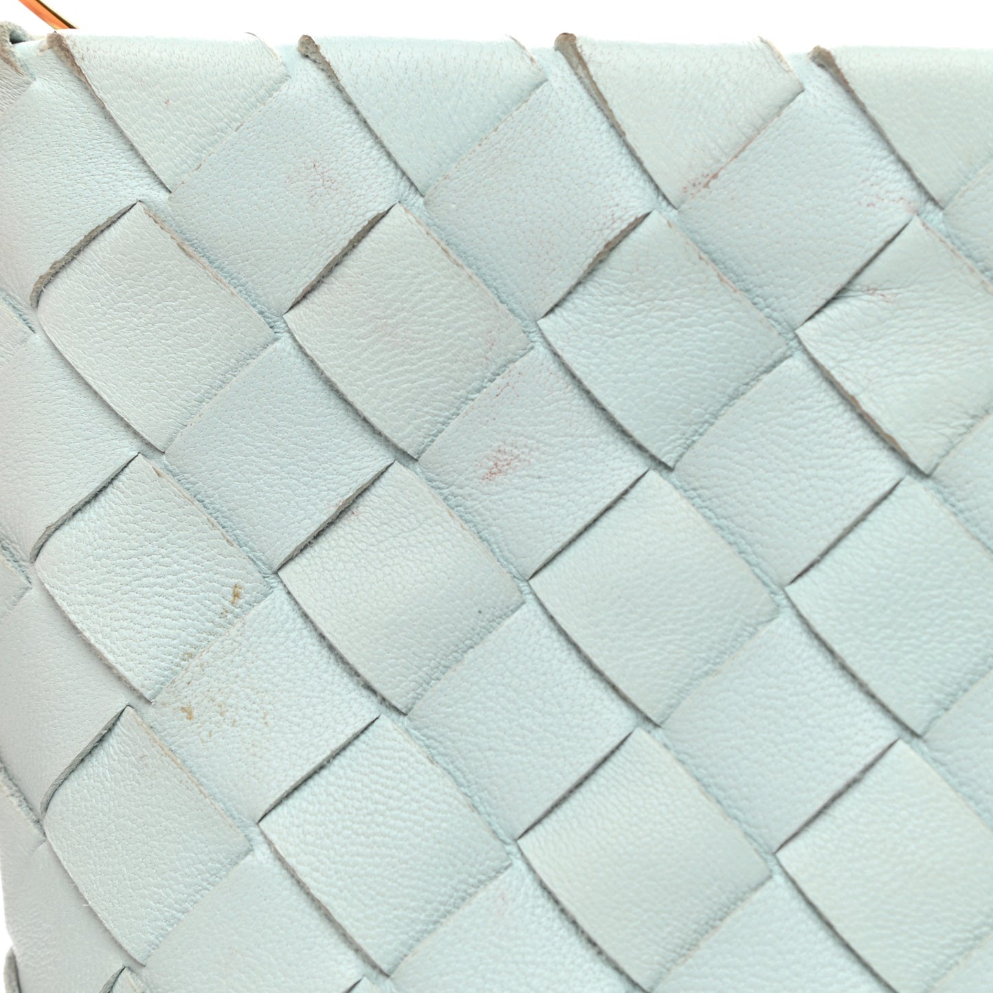 Nappa Intrecciato Large Flat Zip Pouch Spearmint