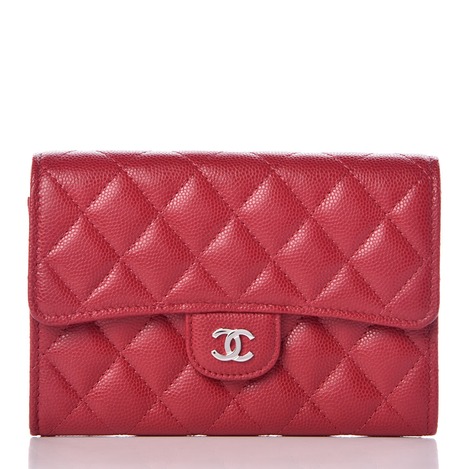 Chanel Caviar Quilted Medium Flap Wallet Pink 1 of 9