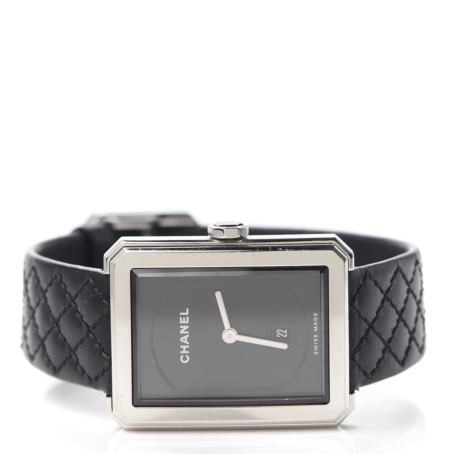 Chanel Stainless Steel Calfskin 26mm Boy-Friend Quilt Quartz Watch Black 2 of 5