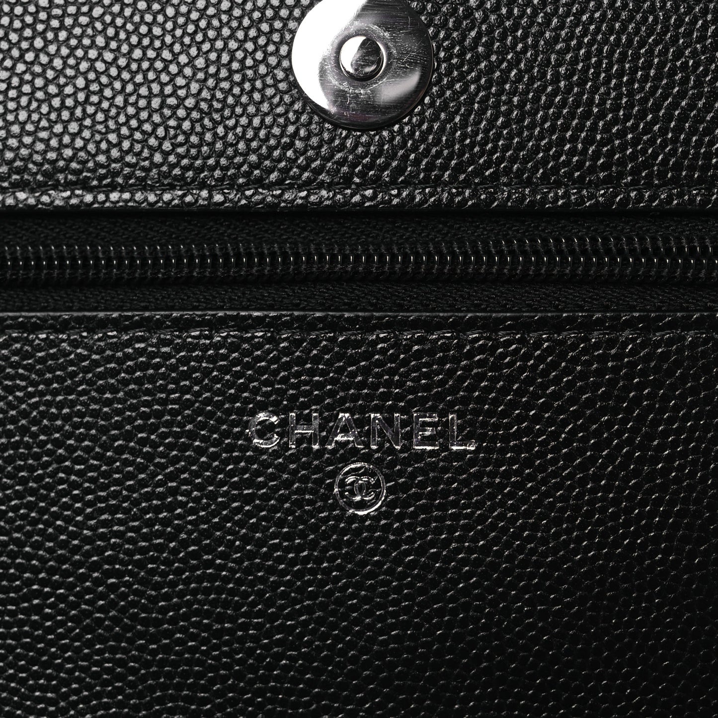 Caviar Quilted Crystal Star Wallet On Chain Black