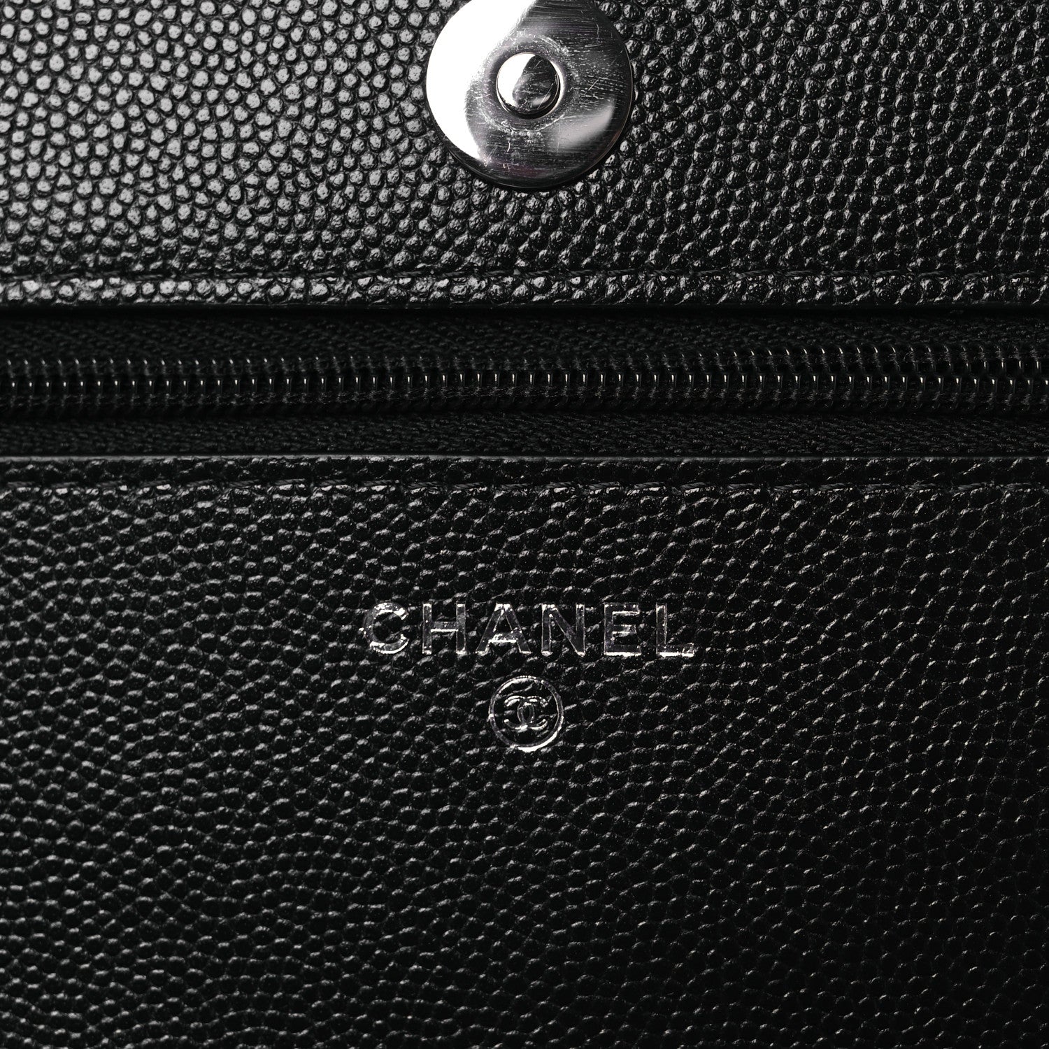 Chanel Caviar Quilted Crystal Star Wallet On Chain Black 6 of 14