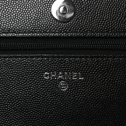 Chanel Caviar Quilted Crystal Star Wallet On Chain Black 6 of 14