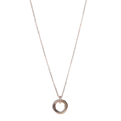 Cartier 18K Pink White Yellow Gold Diamond Trinity Pendant Necklace 1 of 7