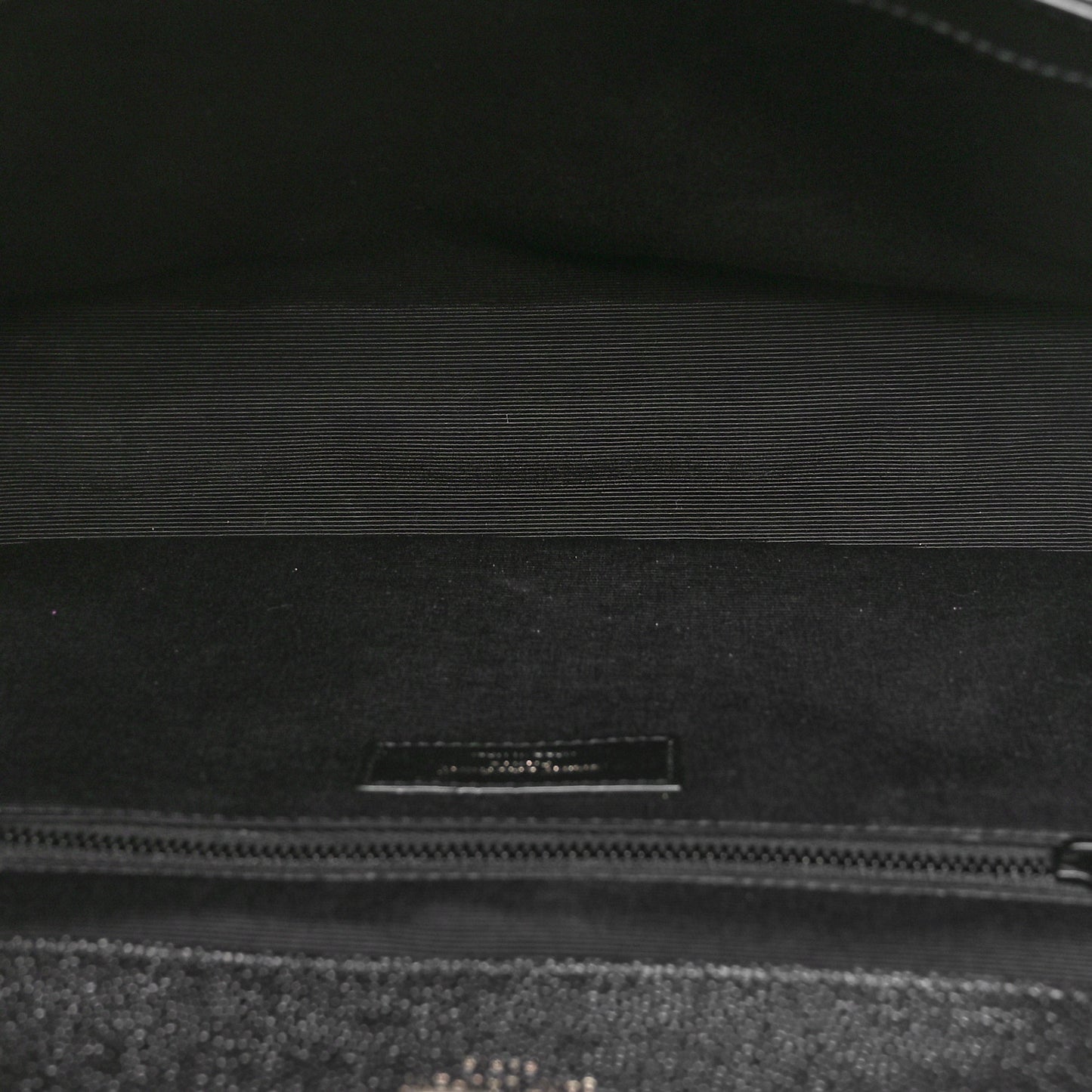 Grain De Poudre Textured Mixed Matelasse Large Triquilt Monogram Monochrome Satchel Black