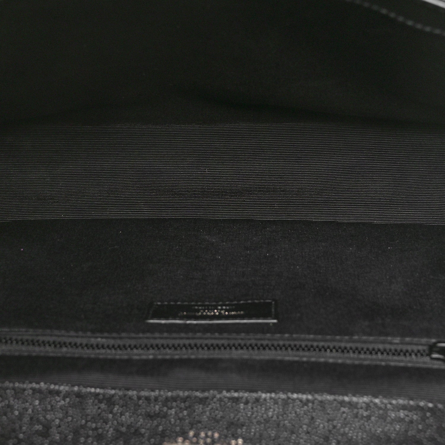 Saint Laurent Grain De Poudre Textured Mixed Matelasse Large Triquilt Monogram Monochrome Satchel Black 5 of 11