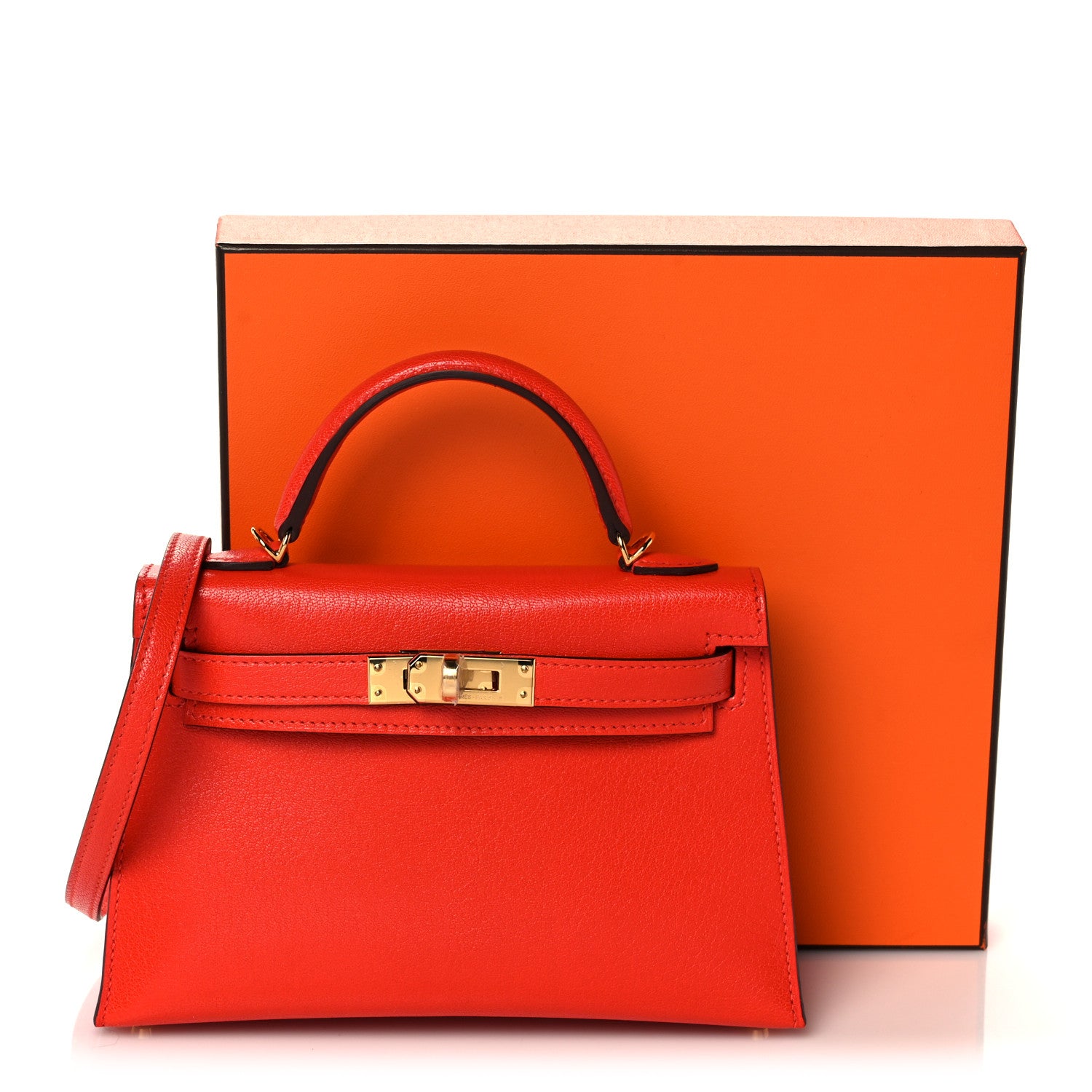 Hermes Chevre Mysore Mini Kelly Sellier 20 Capucine 11 of 11