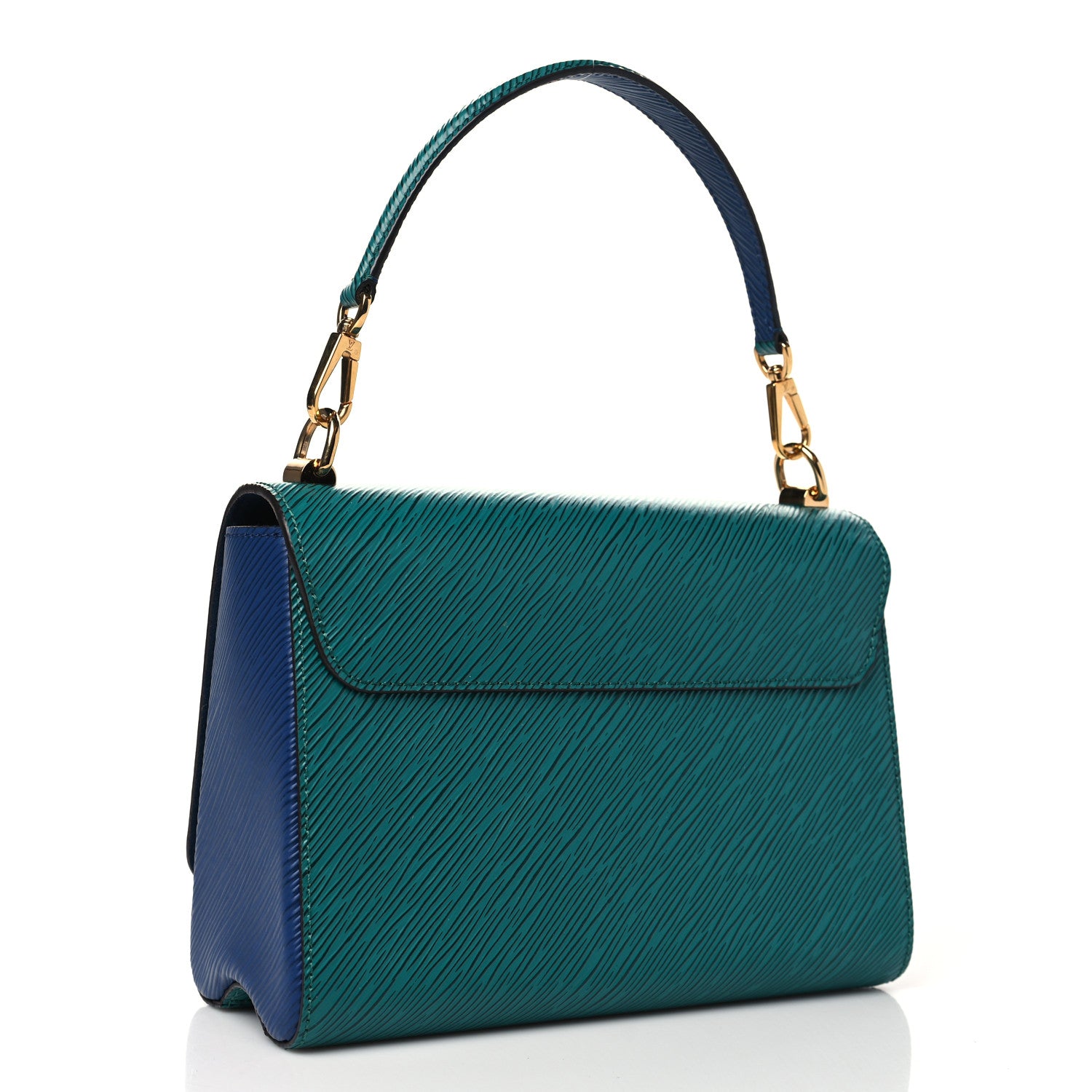Louis Vuitton Epi Twist Shoulder Bag MM Emeraude Indigo 3 of 9