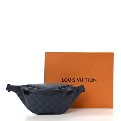 Louis Vuitton Calfskin Monogram Shadow Discovery Bumbag PM Navy Blue 10 of 10