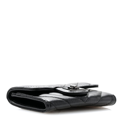 Chanel Aged Calfskin Chevron Quilted Reissue Flap Card Holder So Black 4 of 9