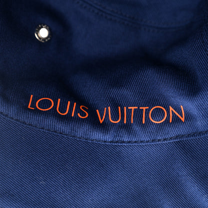 Louis Vuitton Monogram Denim Transformable Bob Bucket Hat 58 Blue Orange 9 of 11