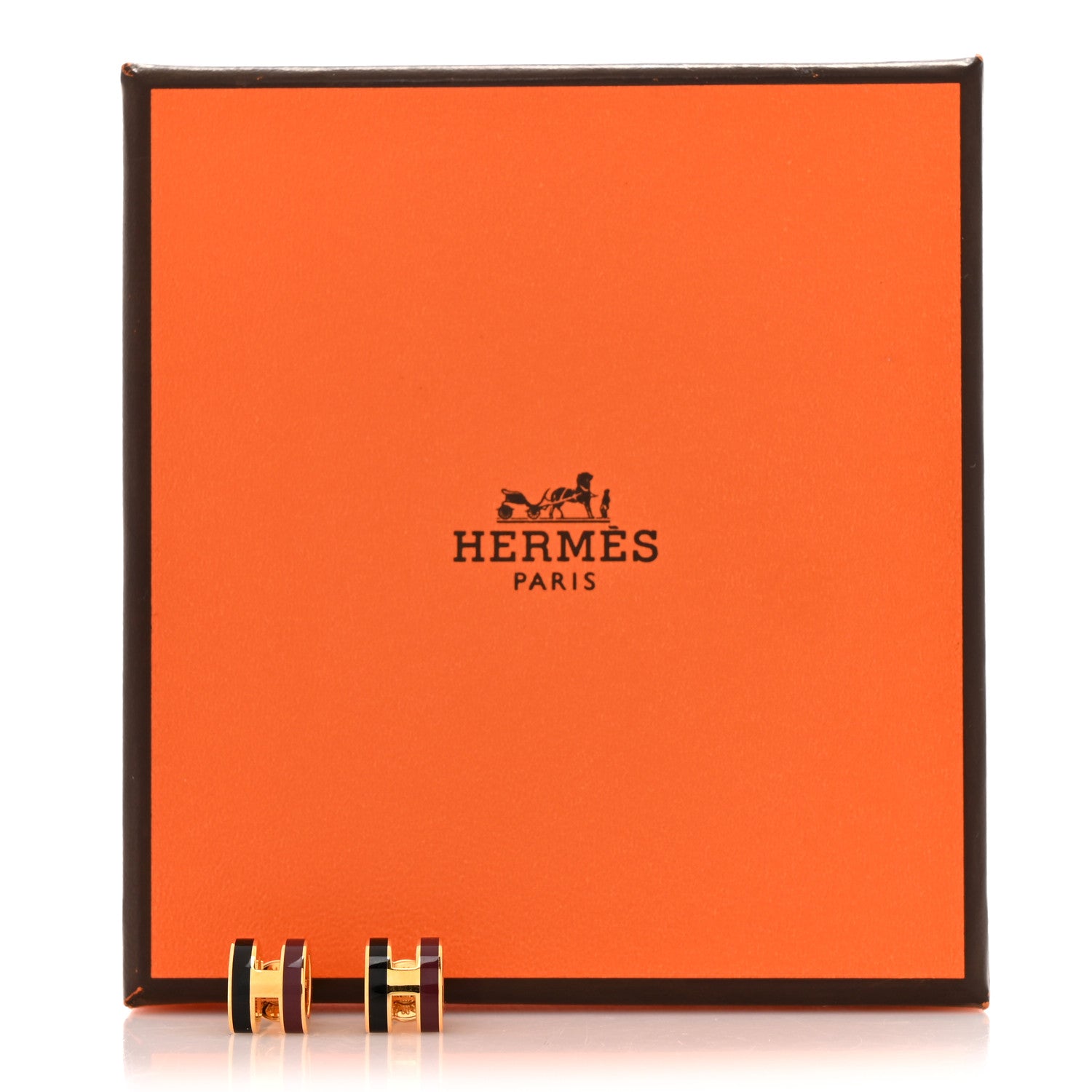 Hermes Gold Lacquered Mini Pop H Rocabar Earrings Galaxie 5 of 5