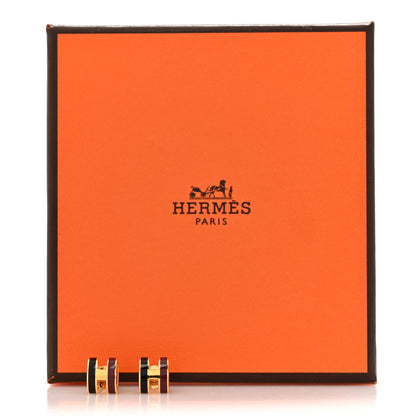 Hermes Gold Lacquered Mini Pop H Rocabar Earrings Galaxie 5 of 5