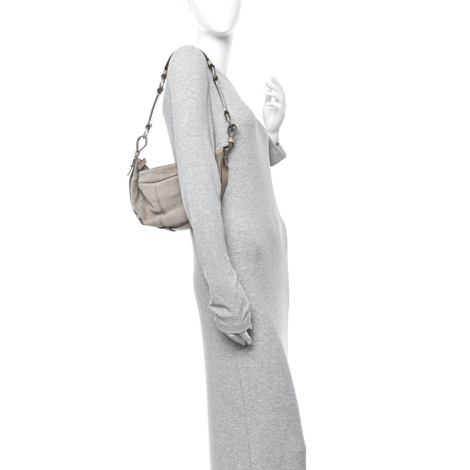 Saint Laurent Suede Calfskin Small Hobo Beige 2 of 12