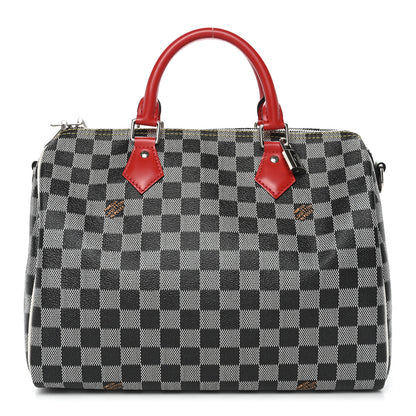 Louis Vuitton Damier Speedy Bandouliere 30 Black White 1 of 9