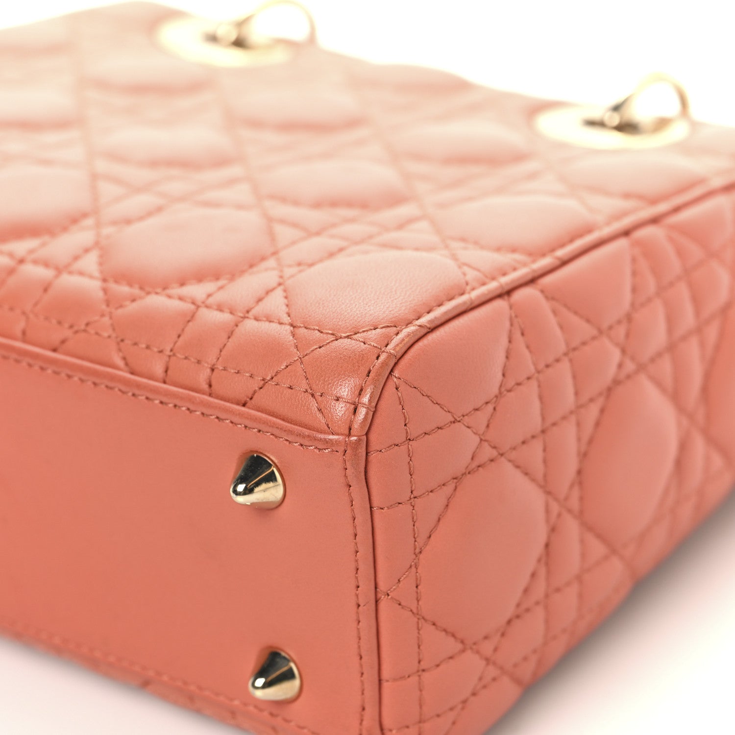 Christian Dior Lambskin Cannage Small My ABCDior Lady Dior Coral 11 of 13