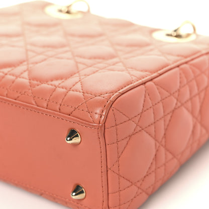 Christian Dior Lambskin Cannage Small My ABCDior Lady Dior Coral 11 of 13