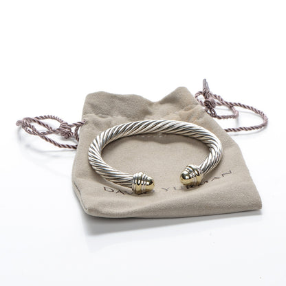 David Yurman Sterling Silver 14K Yellow Gold 7mm Cable Classics Bracelet 5 of 5