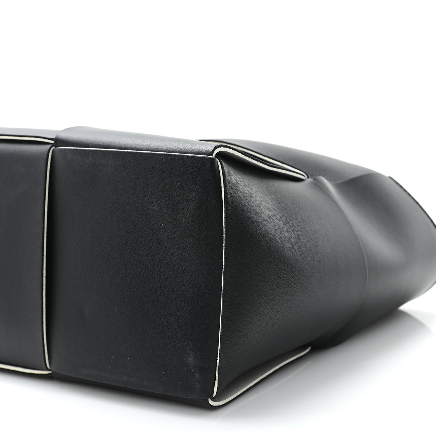 Nappa Maxi Intrecciato Small Arco Tote Black White