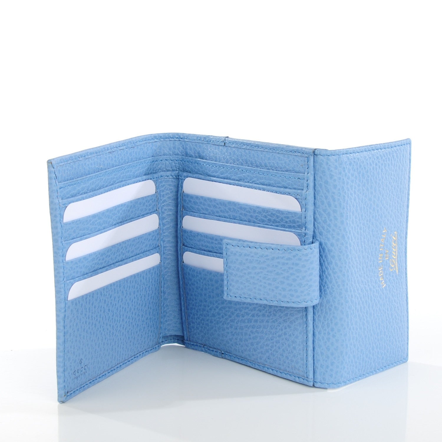 Gucci Dollar Calfskin Swing French Flap Wallet Mineral Blue 5 of 8