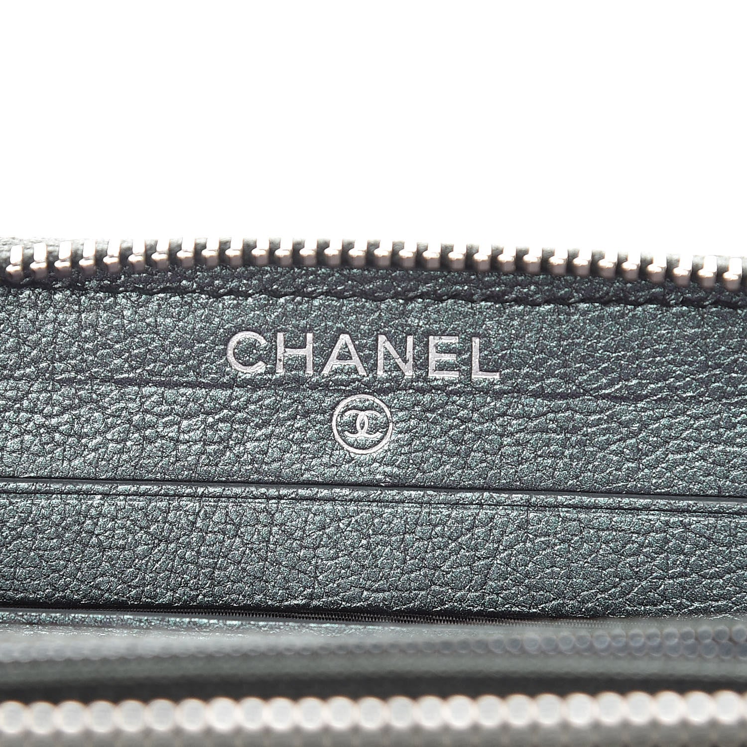 Chanel Iridescent Goatskin Quilted Small Zip Around Wallet Purple 6 of 9