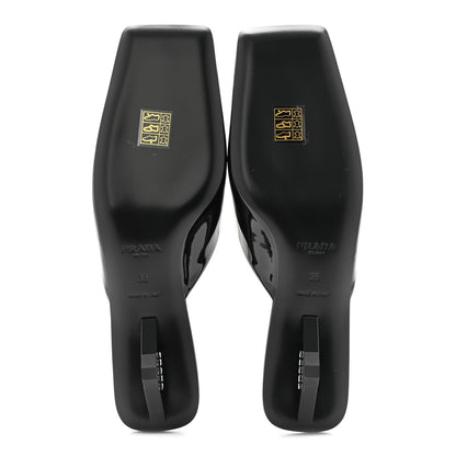 Prada Patent Modellerie Mules 38 Black 6 of 9