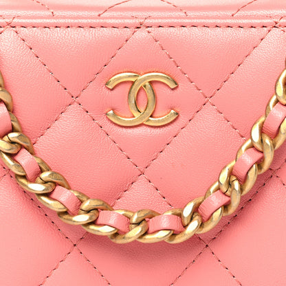 Chanel Lambskin Quilted Top Handle Mini Vanity Case Pink 8 of 10
