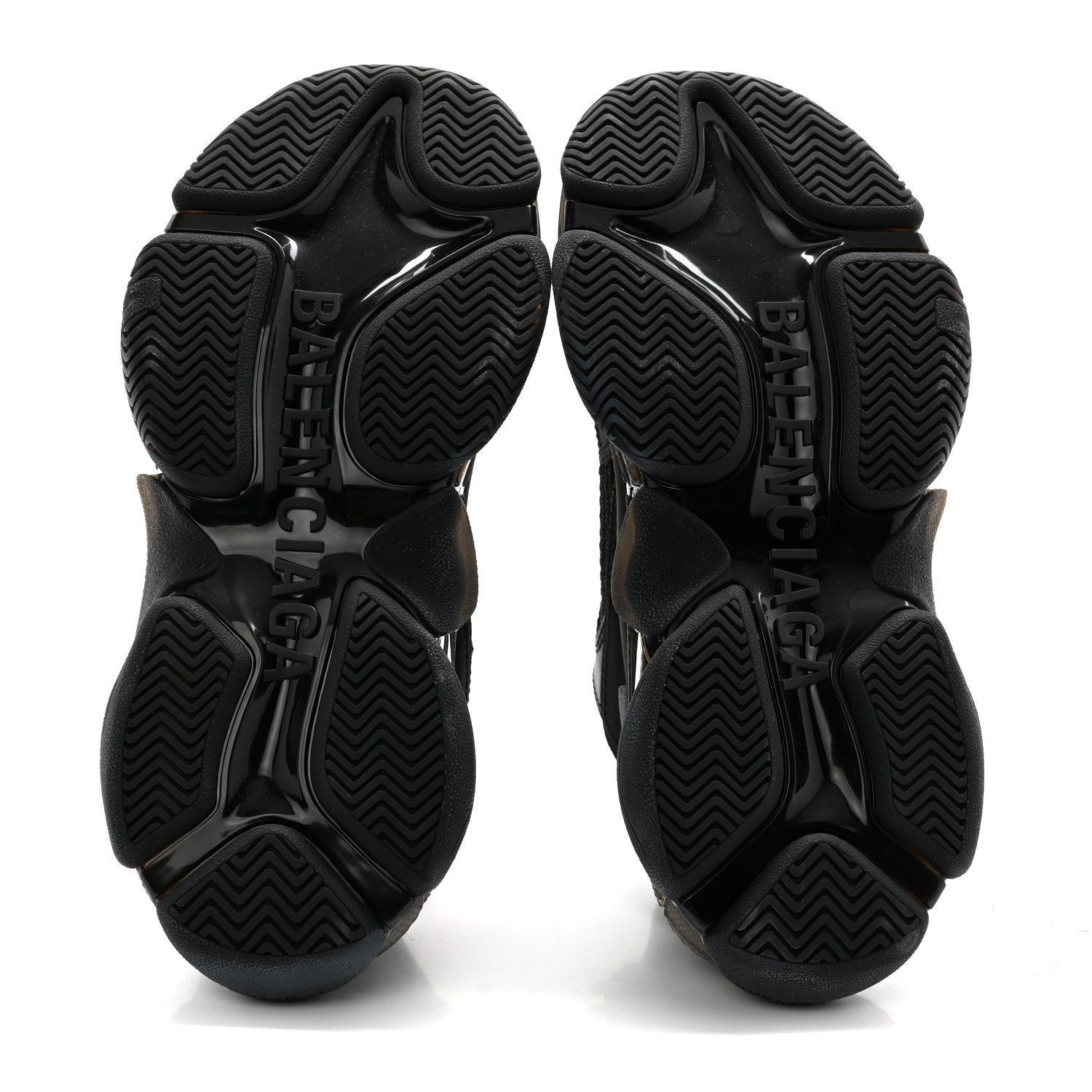 Balenciaga Fabric Mesh Womens Triple S Sneakers 37 Black 5 of 10